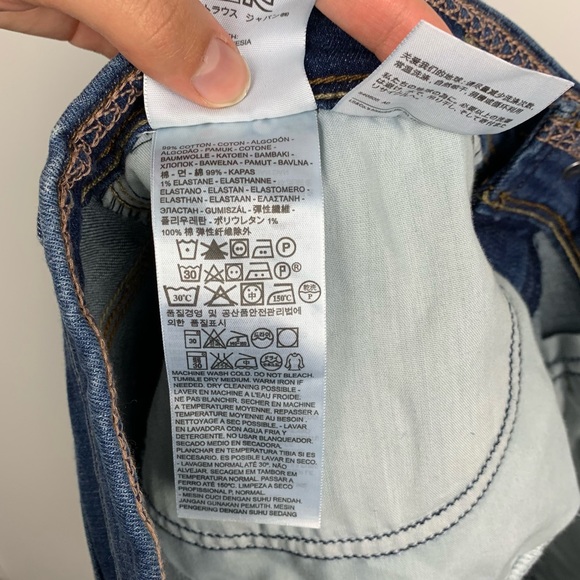 Levis NWT High Waisted Denim Dark Wash Jean Shorts - Picture 9 of 9